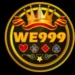 WE999 Game logo featuring a golden crown and card suit symbols on a black background