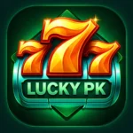 Lucky PK 777 app logo with golden 777 icon and green background for Android users
